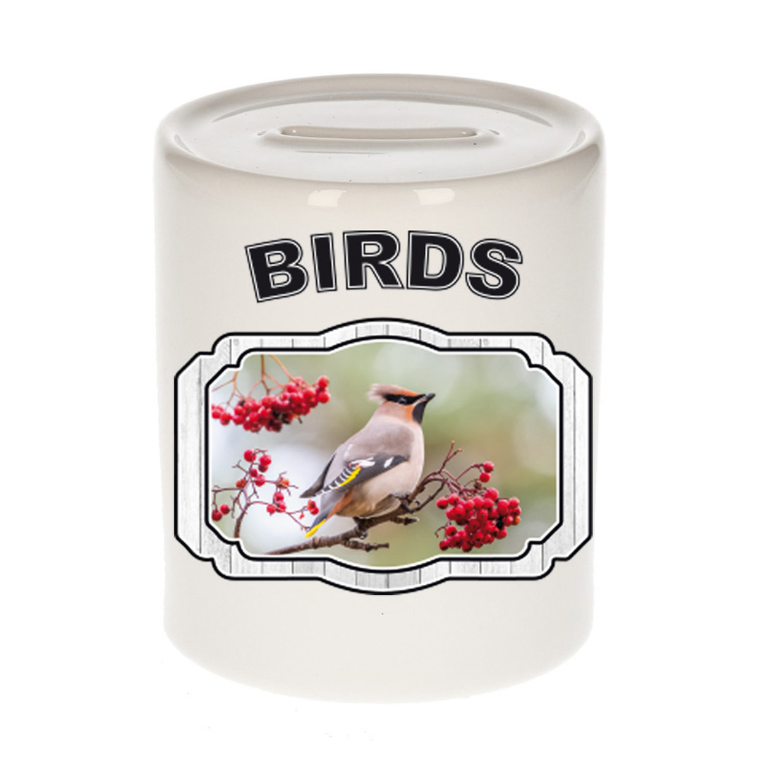 Bellatio Decorations Dieren liefhebber pestvogel spaarpot 9 cm jongens en meisjes - keramiek - Cadeau spaarpotten vogels liefhebber