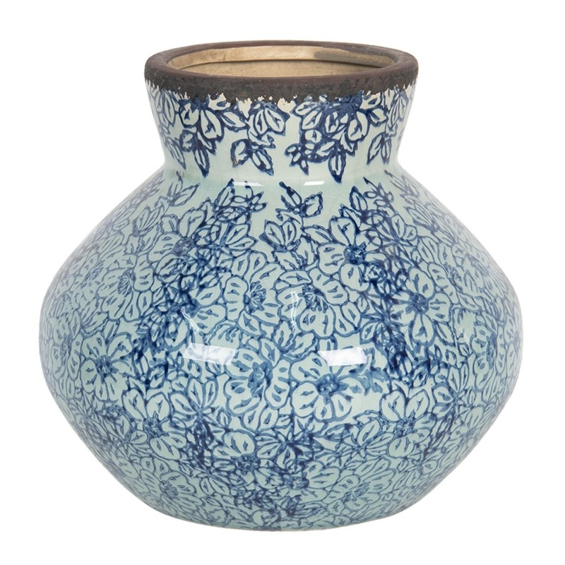 Clayre & Eef Vaas - Ø 18*16 cm keramiek - rond - - 6CE1206 - Blauw