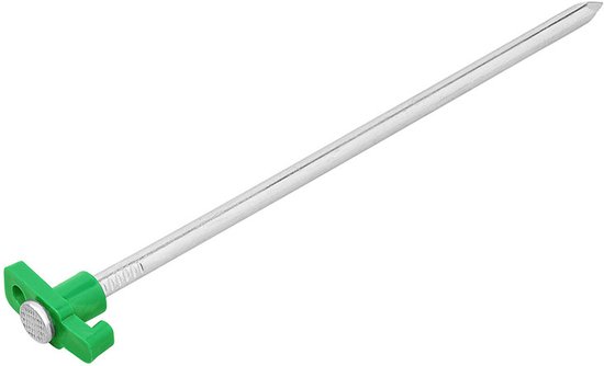 6x Stuks grondpennen/tentharingen metaal met kunststof haak 25 cm - camping/kampeer accessoires - Silver