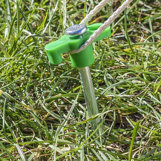 6x Stuks grondpennen/tentharingen metaal met kunststof haak 25 cm - camping/kampeer accessoires - Silver