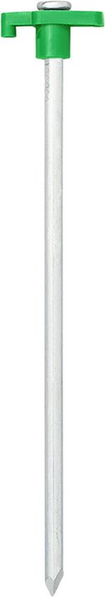 6x Stuks grondpennen/tentharingen metaal met kunststof haak 25 cm - camping/kampeer accessoires - Silver