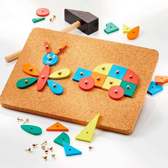 Totum hamertje tik junior hout/kurk 25 vormen