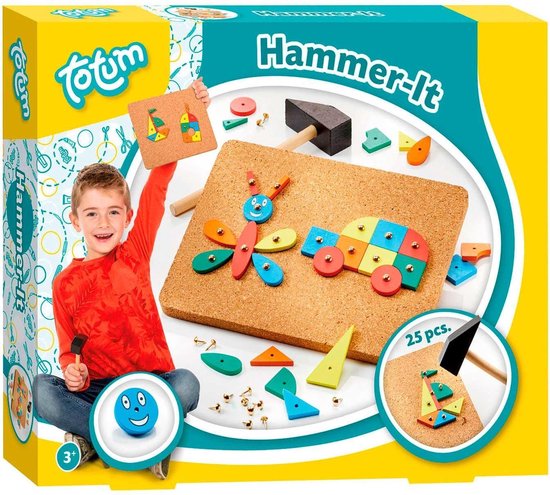 Totum hamertje tik junior hout/kurk 25 vormen