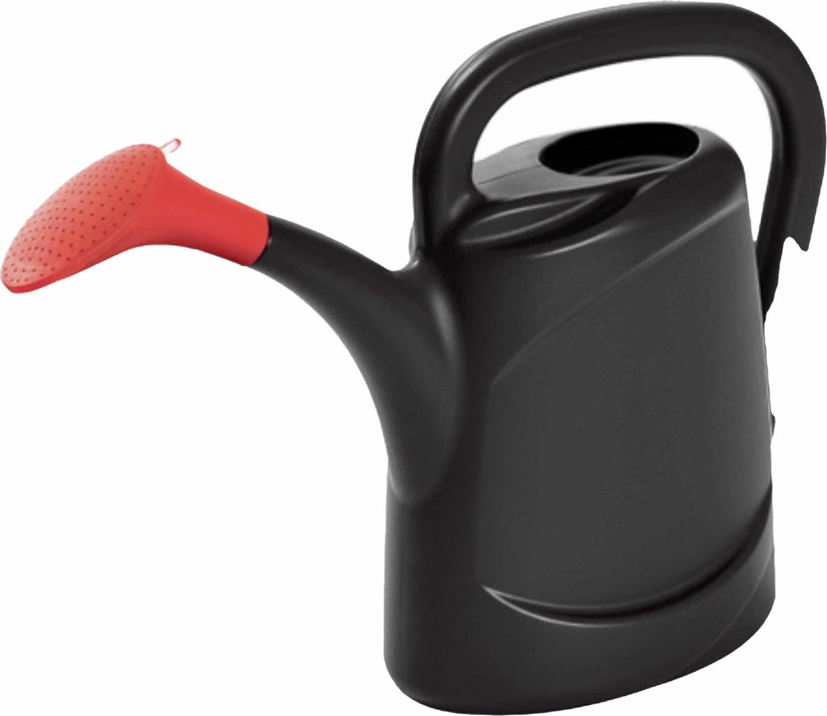 Prosperplast Set van 2x stukse kunststof bloemen/planten gieters met broeskop/sproeikop 7,5 liter - Tuinieren - Gieters voor buiten - Zwart