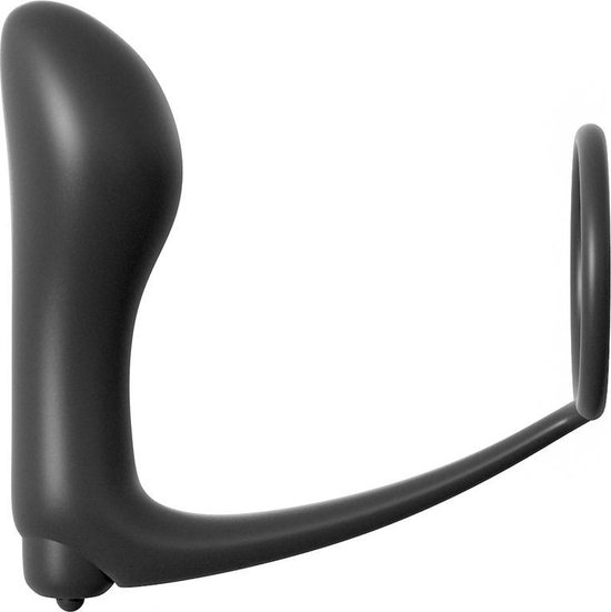 Anal Fantasy Ass-Gasm Cockring met Vibrerende Buttplug - Zwart