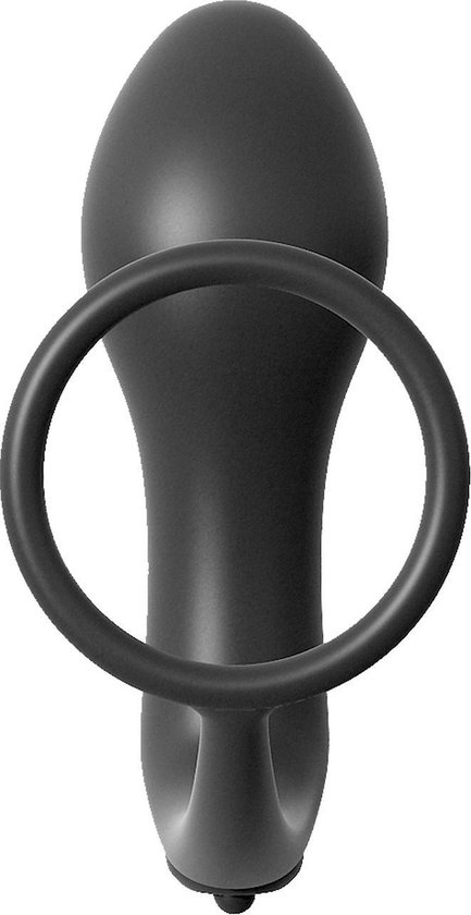 Anal Fantasy Ass-Gasm Cockring met Vibrerende Buttplug - Zwart