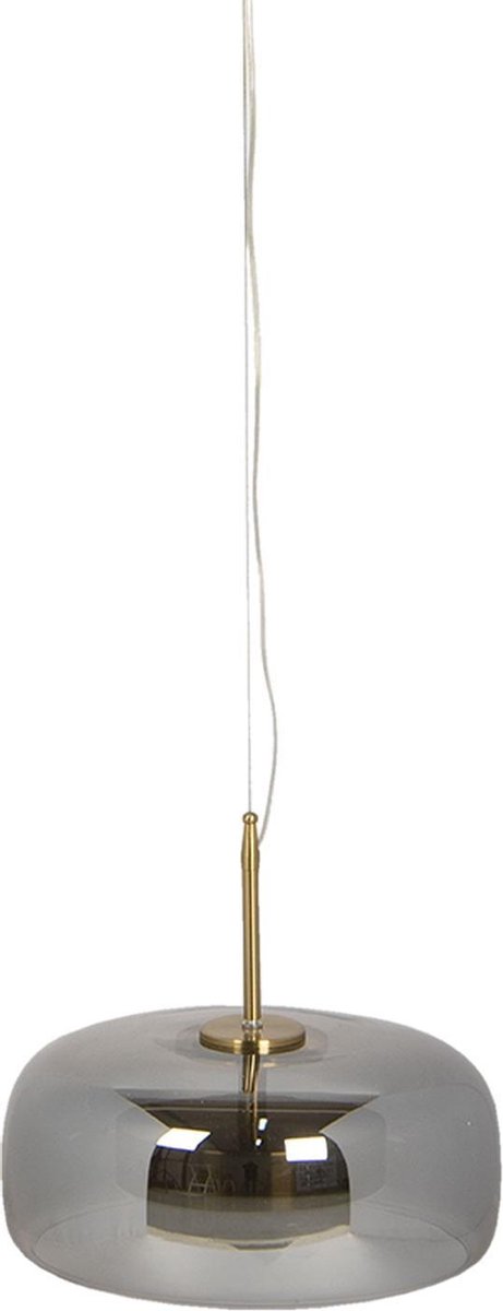 Clayre & Eef Hanglamp met lamp - Ø 33*16/160 cm led metaal / glas - - 6LMP705G - Grijs