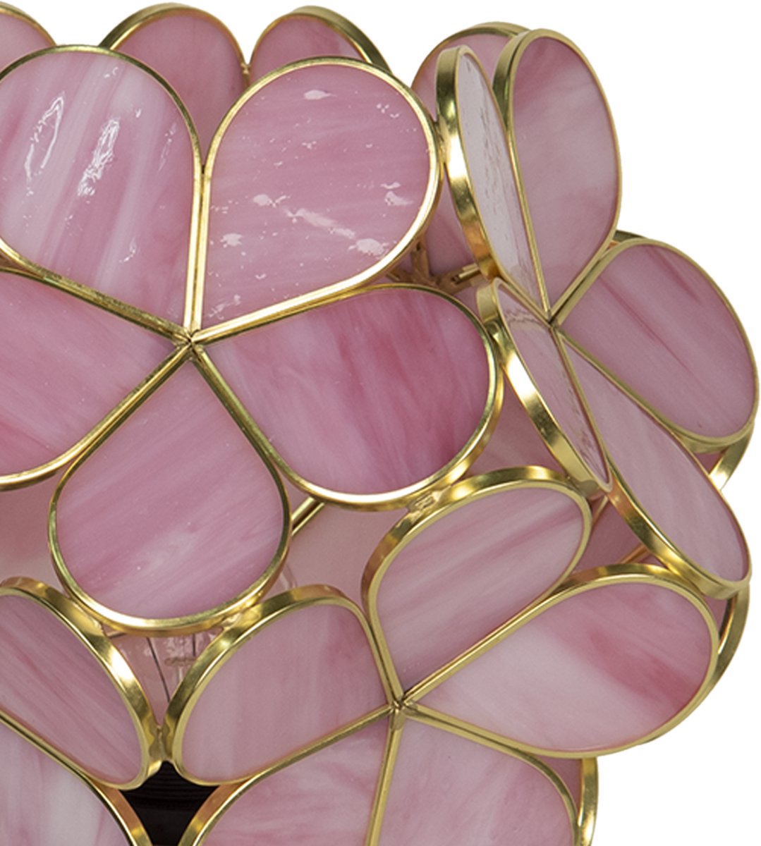 Clayre & Eef Tafellamp tiffany - 21*21*38 cm e14/max 1*25w polyresin / glas - lumilamp - 5LL-6065 - Roze