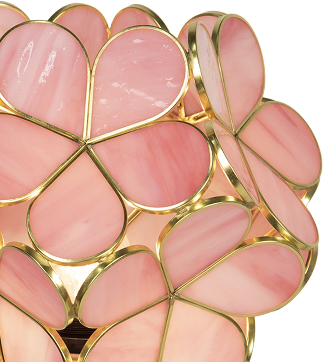 Clayre & Eef Tafellamp tiffany - 21*21*38 cm e14/max 1*25w polyresin / glas - lumilamp - 5LL-6065 - Roze