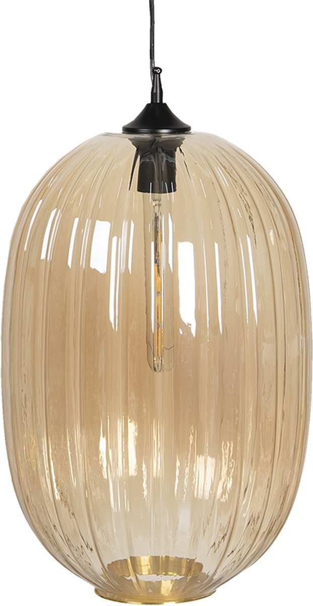 Clayre & Eef Hanglamp met lamp - Ø 32*55/160 cm e27/max 1*40w metaal / glas - - 5LMP338CH - Beige