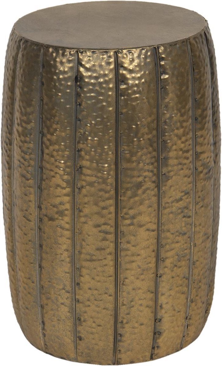 Clayre & Eef Bijzettafel - Ø 33*50 cm ijzer - rond - - 6Y4229 - Bruin