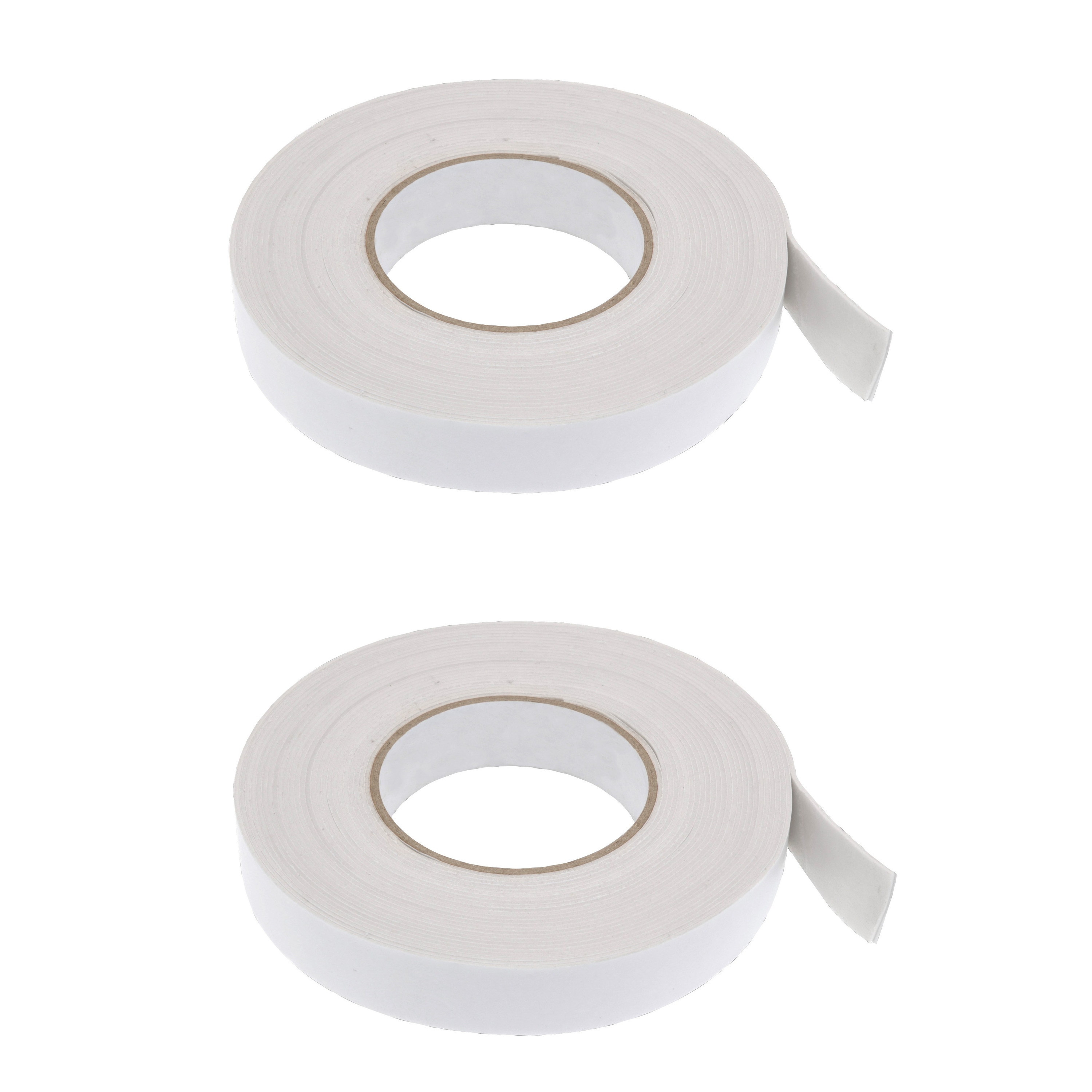 4 rollen zelfklevende tape / plakband - 1,9 cm x 5 meter - dubbelzijdig - klustape / foamtape / tweezijdige tape - Wit