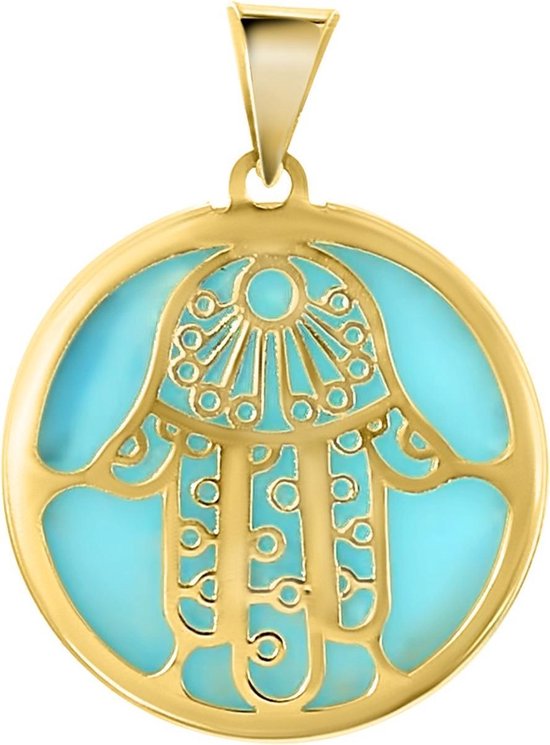 Lucardi 14 Karaat geelgouden hanger hamsa