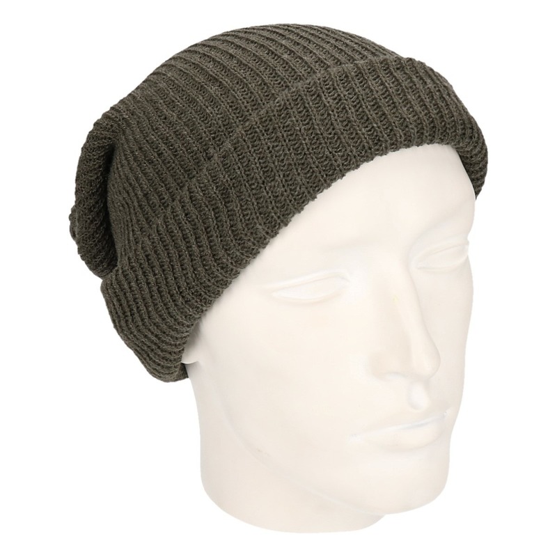 Myrtle Beach Basic beanie muts lang voor heren - Grijs