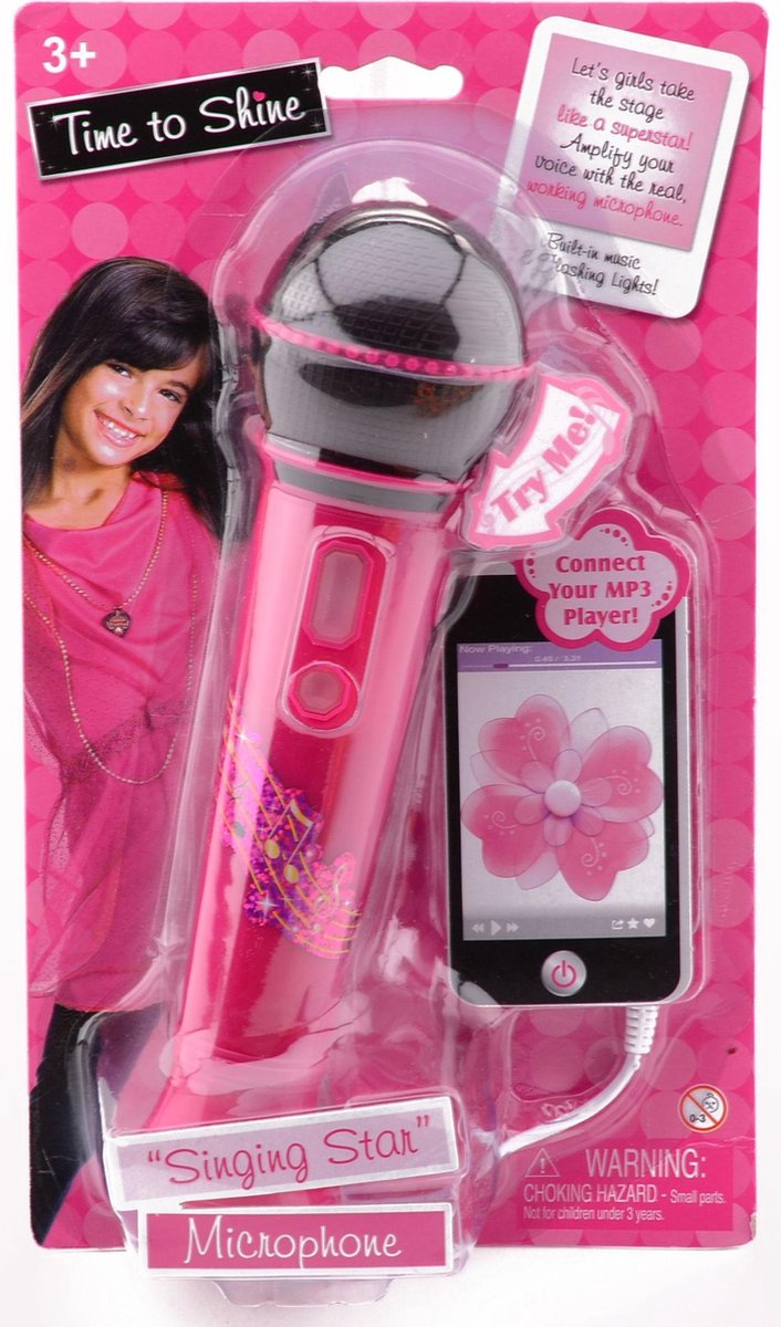 Johntoy microfoon Sing Along 22 cm - Roze