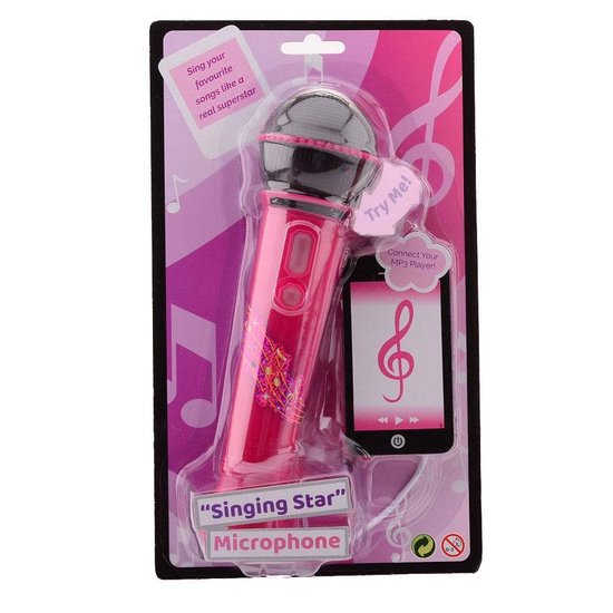 Johntoy microfoon Sing Along 22 cm - Roze