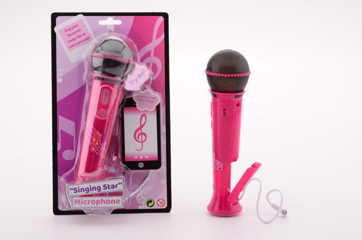 Johntoy microfoon Sing Along 22 cm - Roze