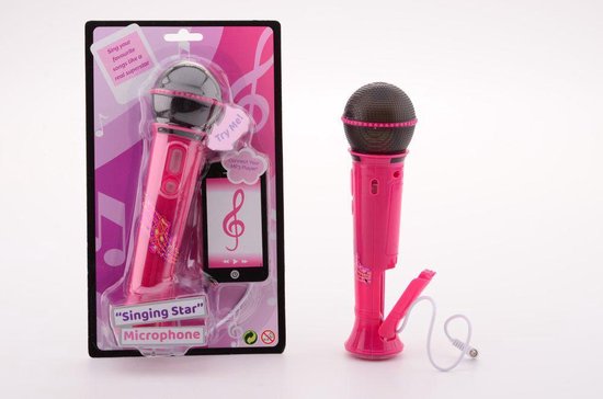 Johntoy microfoon Sing Along 22 cm - Roze