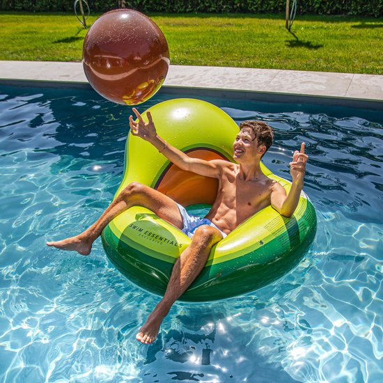 Swim Essentials Luchtbed avocado met pit 180 x 120 cm - Groen