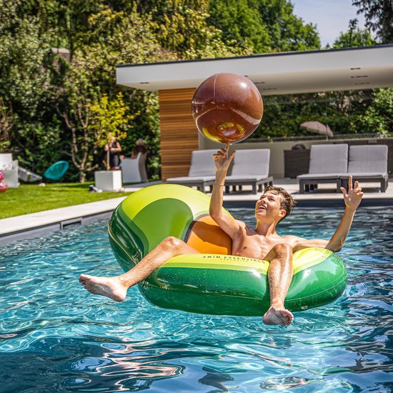 Swim Essentials Luchtbed avocado met pit 180 x 120 cm - Groen