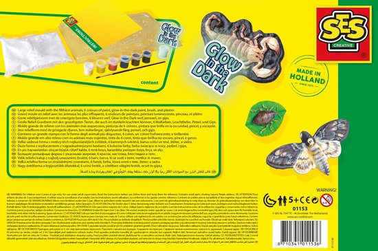 Ses gips enge beesten gieten en schilderen