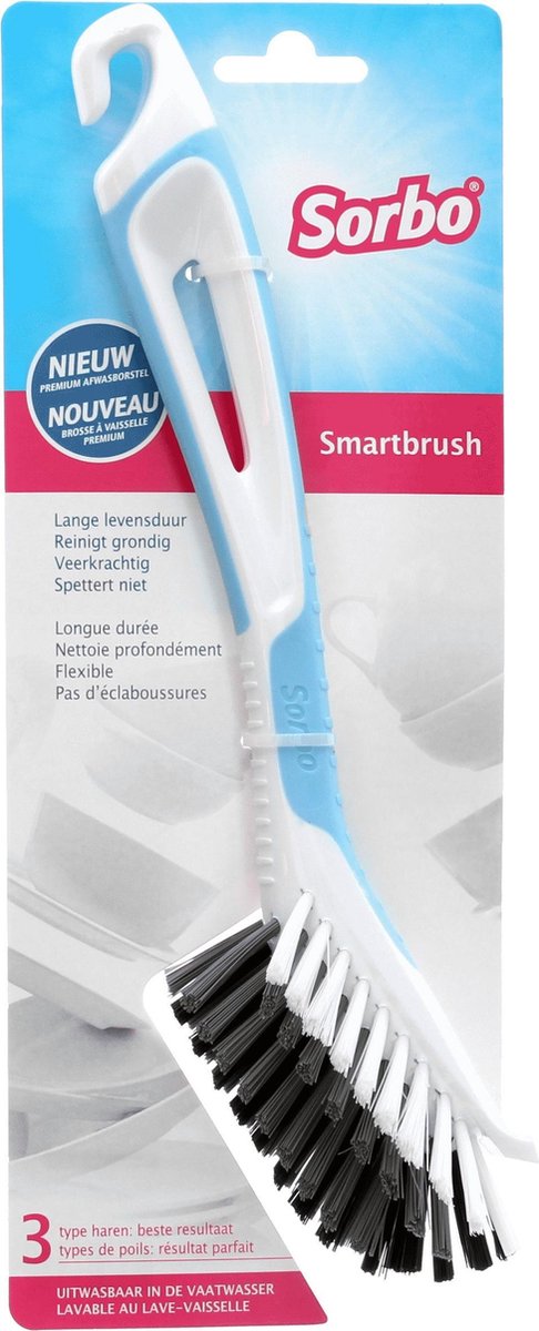 Sorbo Smartbrush afwasborstel blauw/wit - Afwassen - Huishoudelijke keukenaccessoires