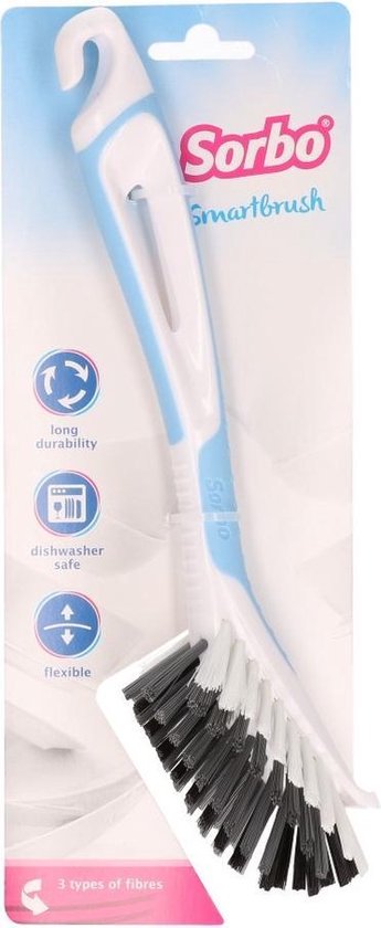 Sorbo Smartbrush afwasborstel blauw/wit - Afwassen - Huishoudelijke keukenaccessoires