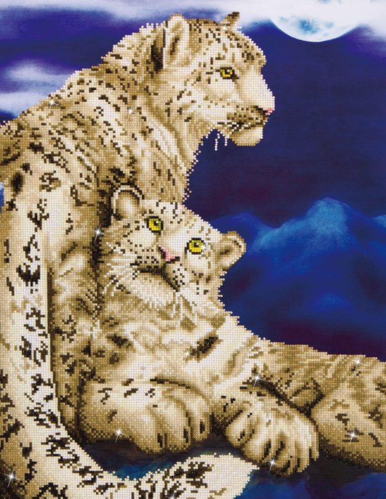 Diamond Dotz Snow Leopards - 52x77 cm - Diamond Painting