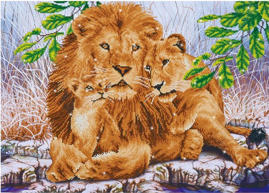 Diamond Dotz Lion Family 76x55 cm Diamond Painting