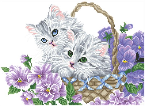 Diamond Dotz Kitty Basket - 52x38 cm - Diamond Painting