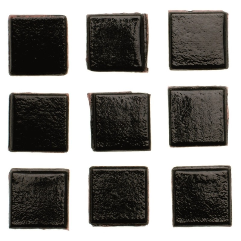 140x stuks vierkante mozaiek steentjes 1 x 1 cm - Hobby materialen - Zwart