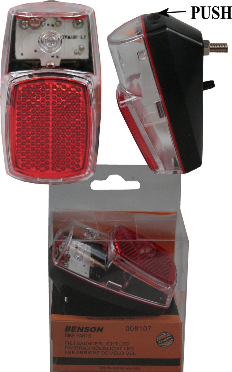 Fietsverlichting set klassieke koplamp en achterlicht - LED - inclusief 5x AAA - universele fietsverlichting op batterij - voorlichten / achterlichten