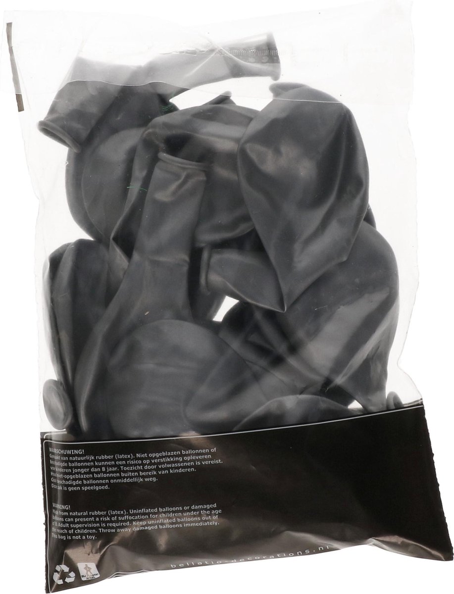 25x stuks Metallic zilveren ballonnen - Feestartikelen versiering - Silver