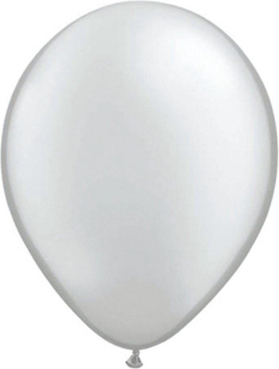 25x stuks Metallic zilveren ballonnen - Feestartikelen versiering - Silver