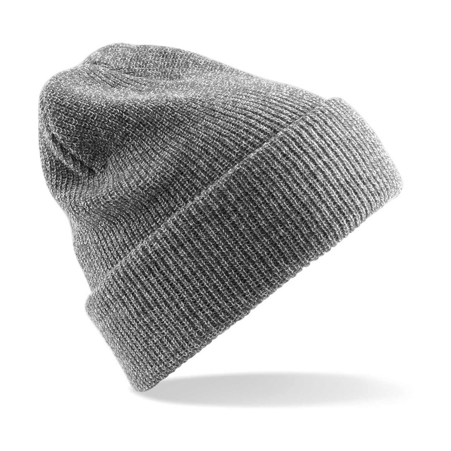 Beechfield Gebreide Heritage Beanie wintermuts in het voor volwassenen - Damesmutsen / herenmutsen - 100% polyacryl - Grijs