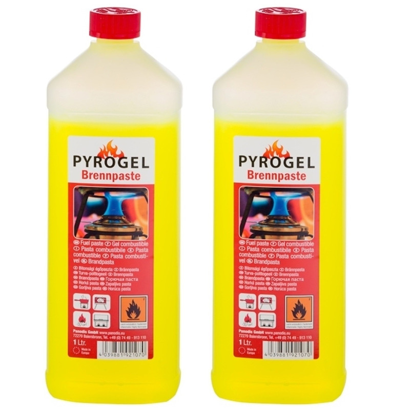 Merkloos Brandpasta op fles - 2 liter - Brandgel - Aanmaak gel BBQ aanmaken - Barbeque accesoires benodigdheden - Geel