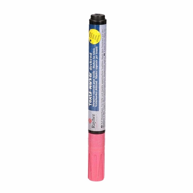 Rayher Hobby glitter textielstift - Roze