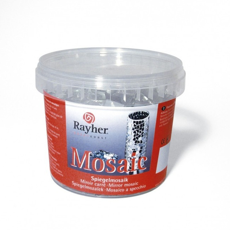 Rayher Hobby Spiegel mozaiek stenen 1 x 1,5 cm 1 kilo - Mozaieken - Creatief hobby/knutsel materiaal - Silver