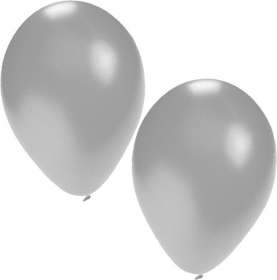 Zilveren ballonnen 100 stuks - Silver