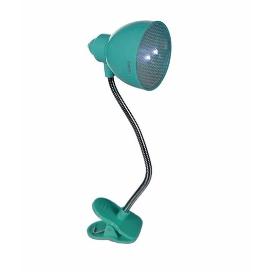 LED Leeslampje met klem voor boeken of bladmuziek - turquoise / blauw - Inclusief batterijen - Groen