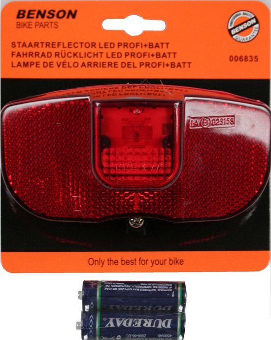 Fiets achterlicht / staartreflector - LED - universeel - batterijachterlicht met reflector - fietsverlichting / achterlichten - Rood