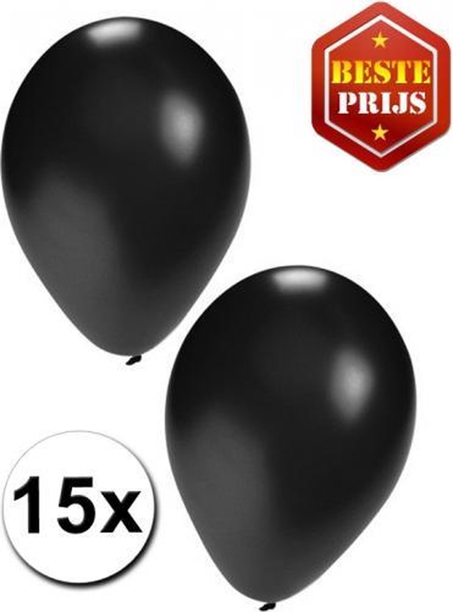 30x ballonnen oranje en zwart - 27 cm - oranje / zwarte versiering