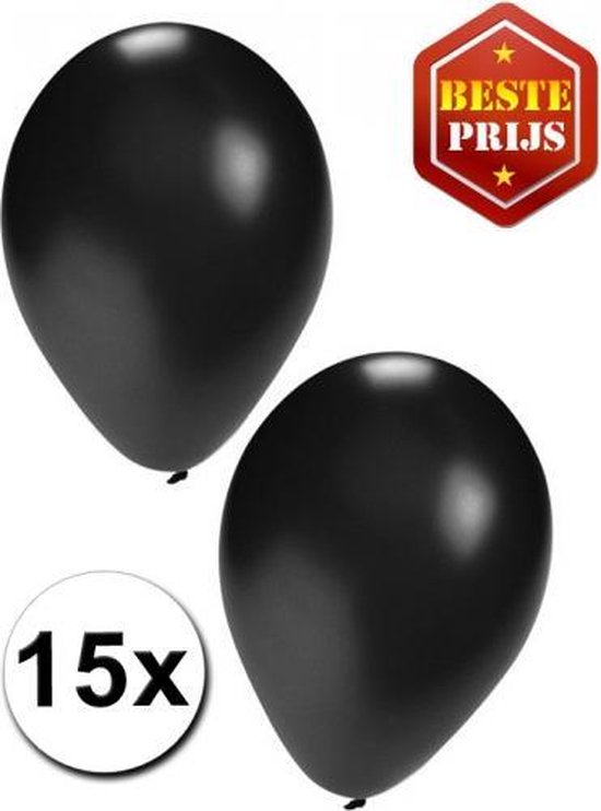 30x ballonnen oranje en zwart - 27 cm - oranje / zwarte versiering