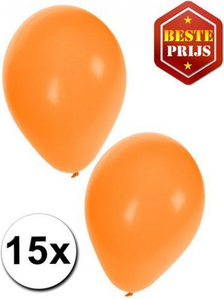 30x ballonnen oranje en zwart - 27 cm - oranje / zwarte versiering
