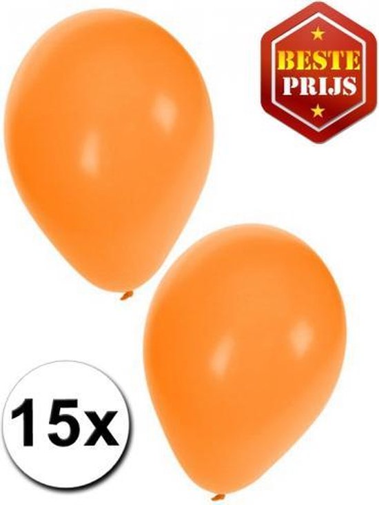 30x ballonnen oranje en zwart - 27 cm - oranje / zwarte versiering