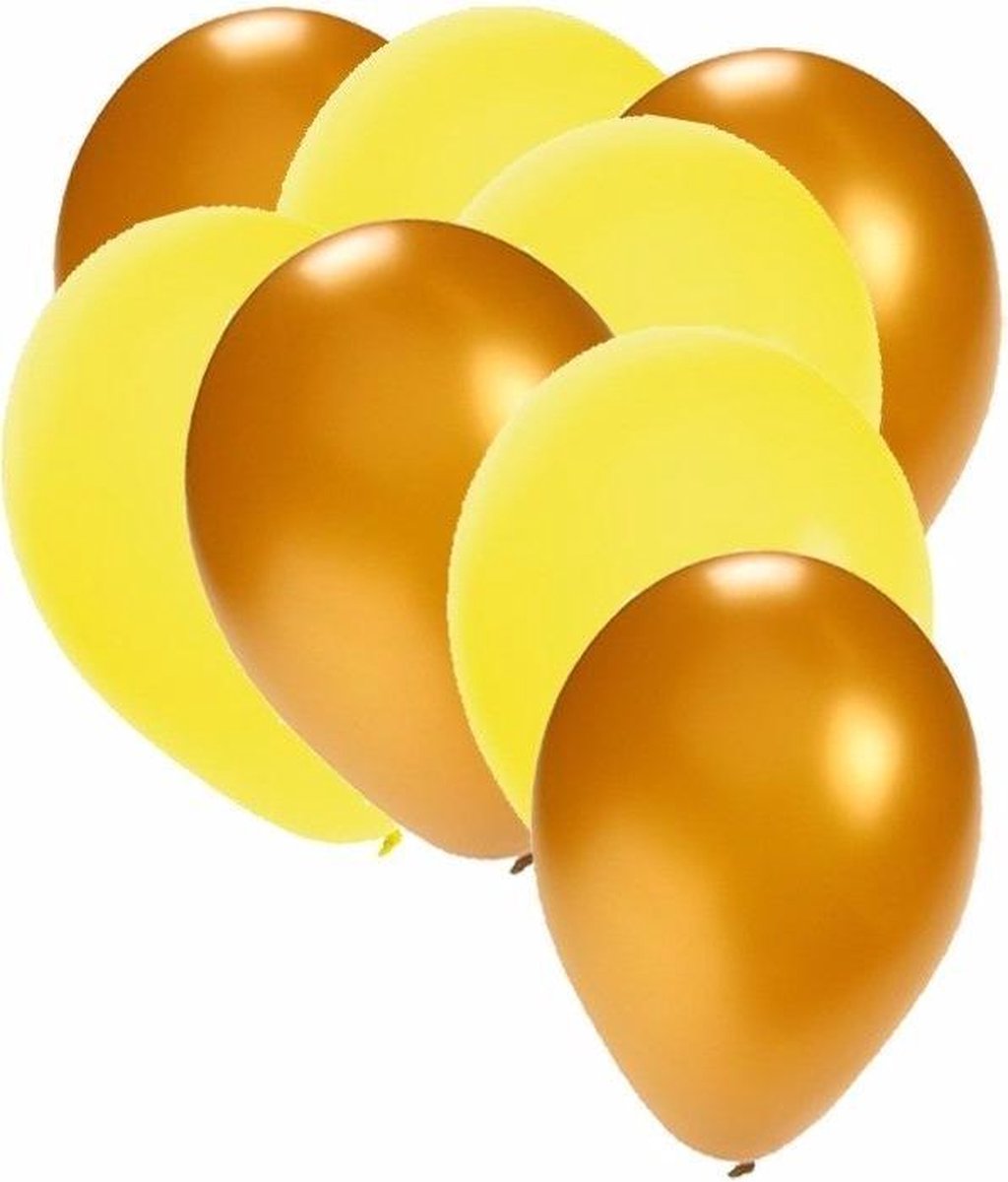 30x ballonnen - 27 cm - goud / gele versiering