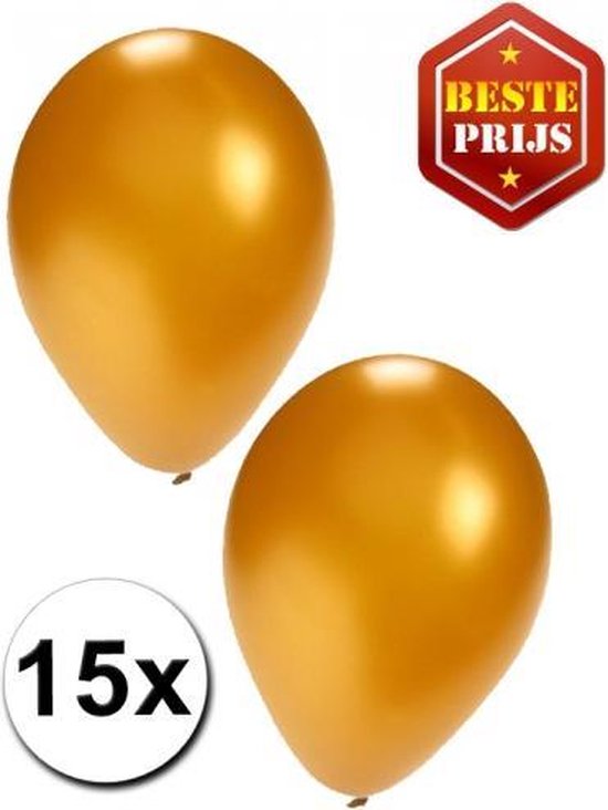 30x ballonnen - 27 cm - goud / gele versiering