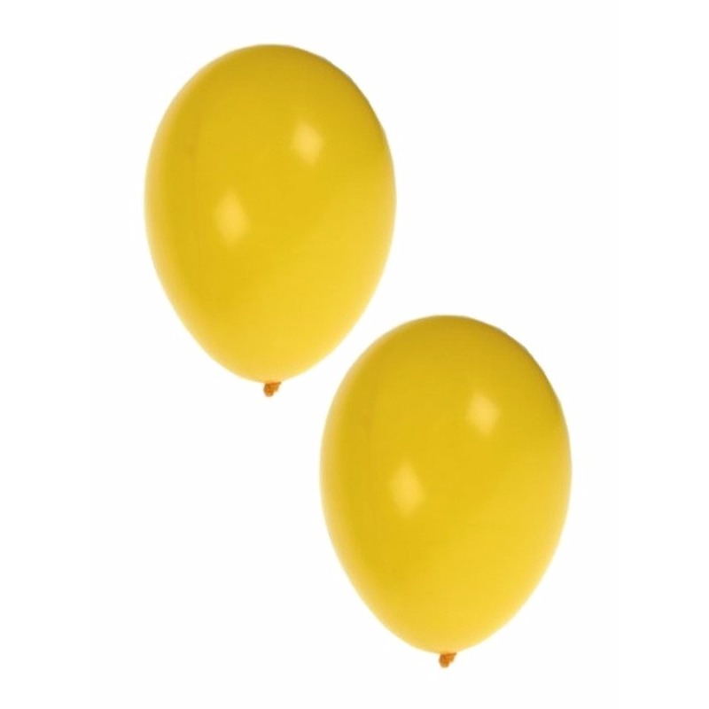 50x stuks gele party ballonnen 27 cm - Verjaardag feestartikelen/versieringen - Geel