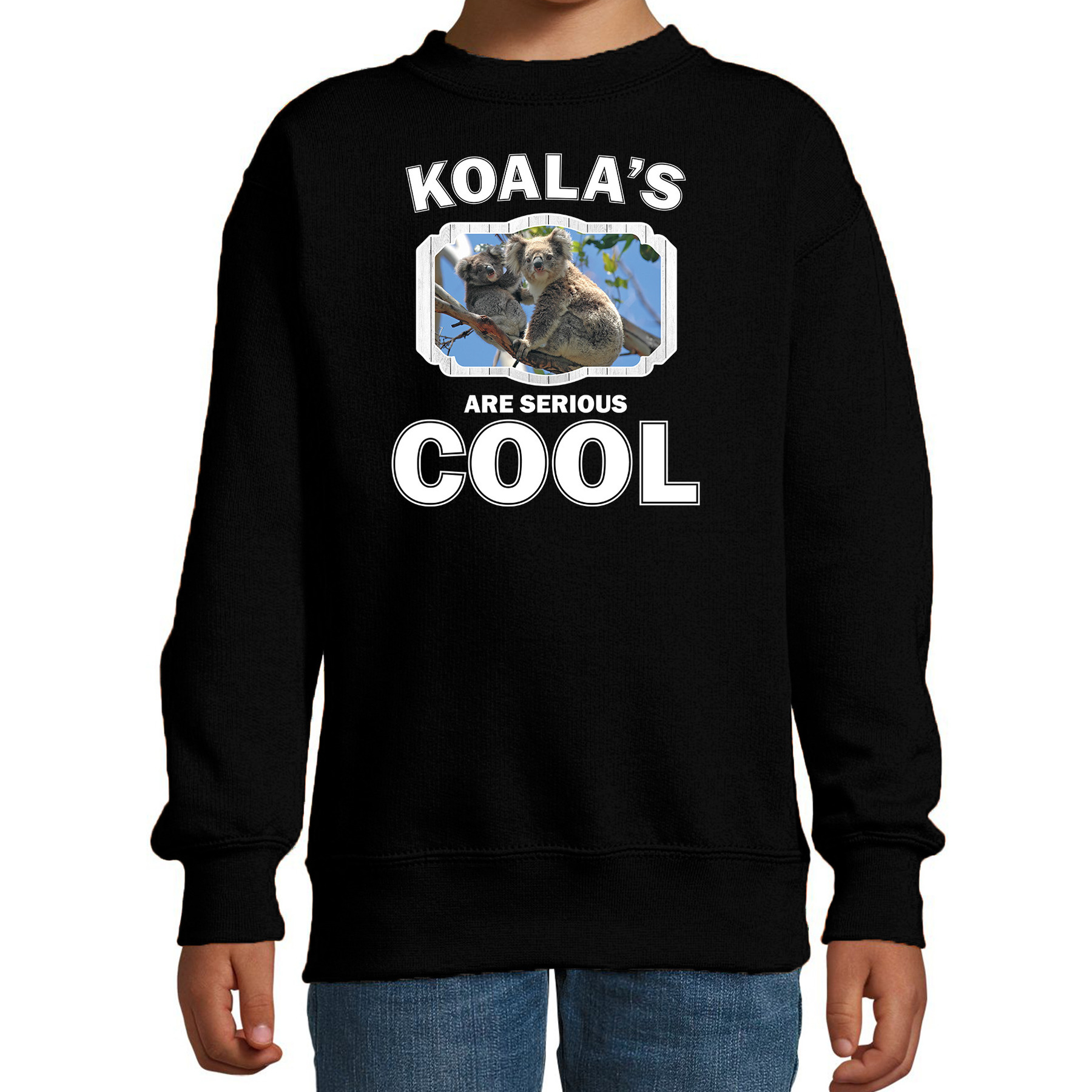 Bellatio Decorations Dieren koalaberen sweater kinderen - koalas are serious cool trui jongens/ meisjes - cadeau koala beer/ koalaberen liefhebber - Zwart