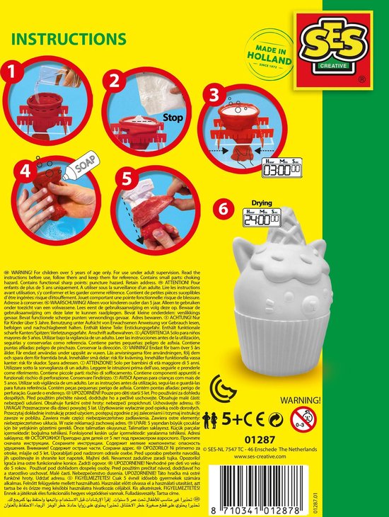 Ses Creative gips gieten en schilderen cupcake 9-delig - Roze